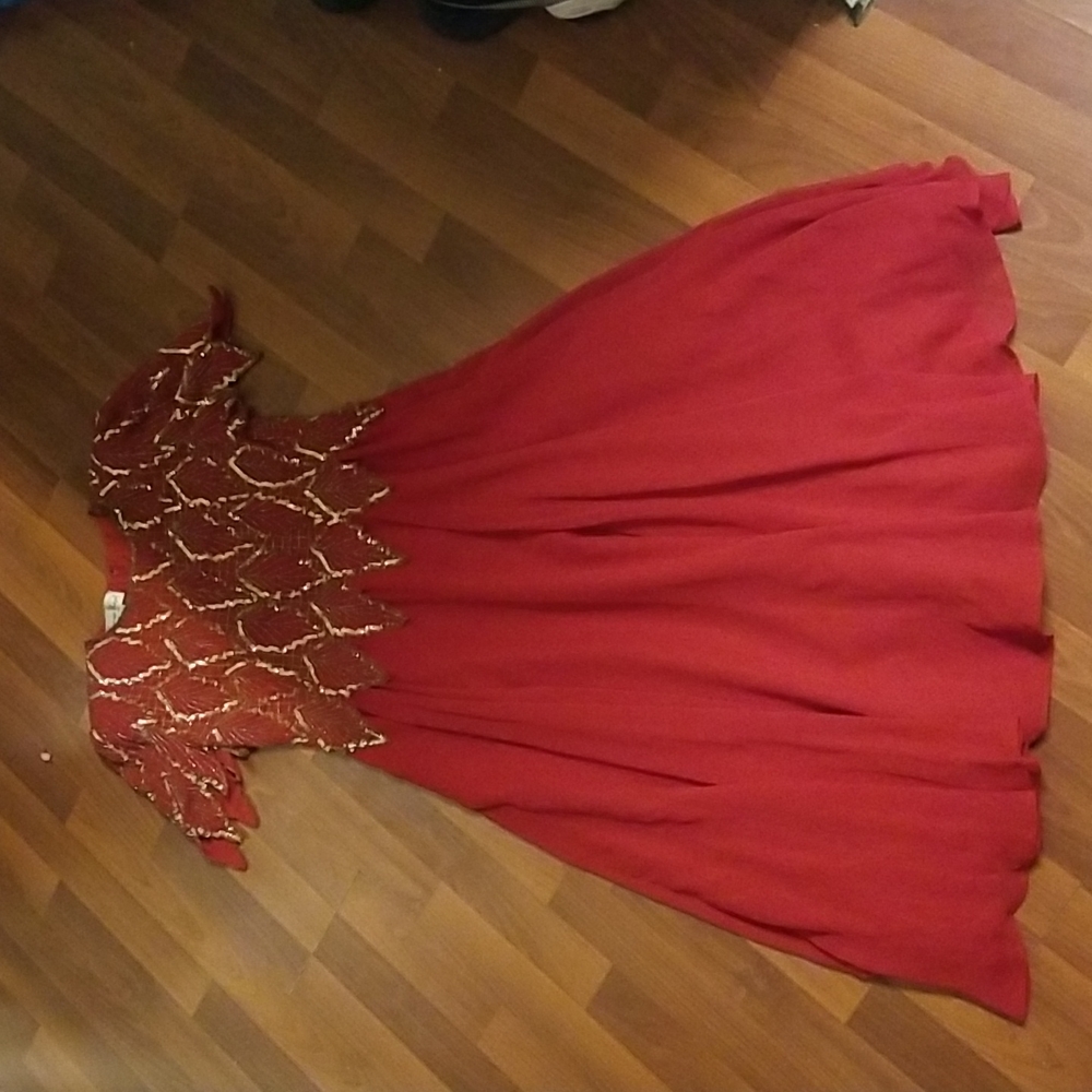 Vintage  Laurence Kazar red sequins dress  medium petite